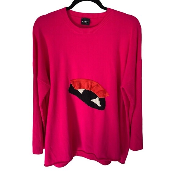 Bitte Kai Rand Eye Sweater Fuchsia Pink Size‎ XL 3D Eyelash Scandinavia - Picture 1 of 6